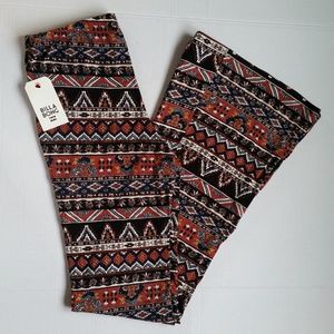 NWT BillaBong Multicolored Flare Hippie Boho Pants